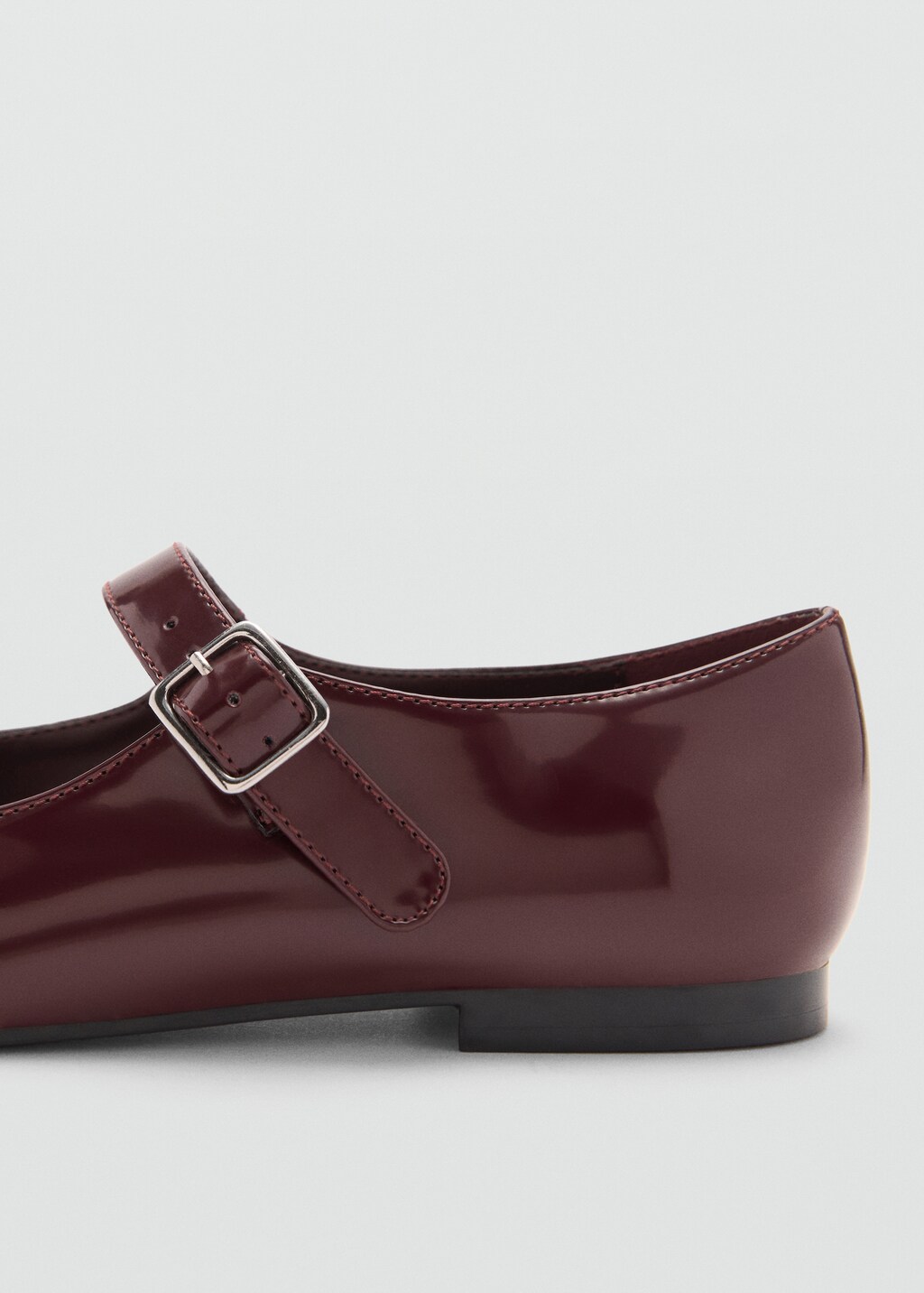 Patent leather-effect ballet flats - Burgundy