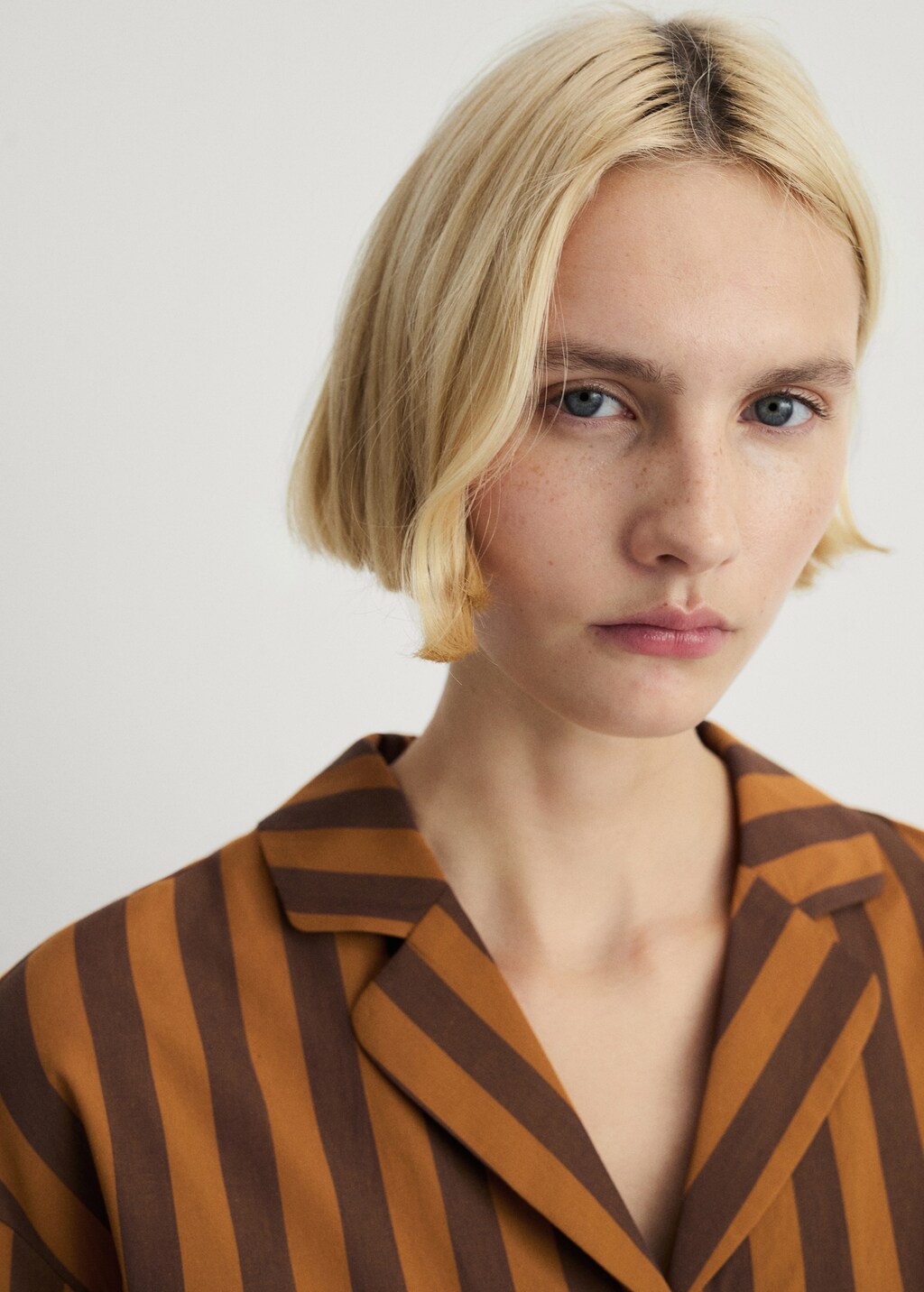 Woven two-tone striped shirt - Plum