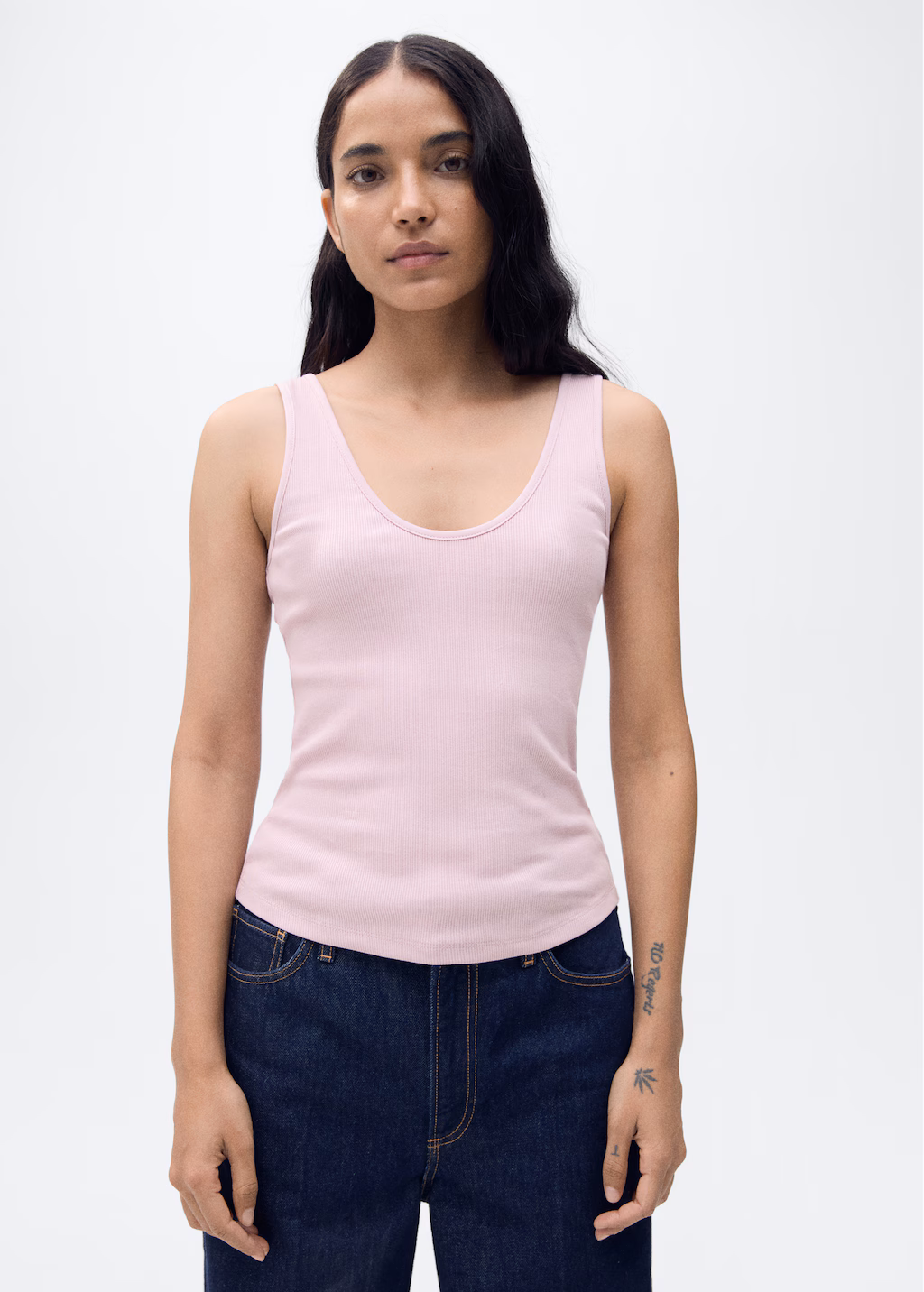 Cotton top with wide straps - Charcoal