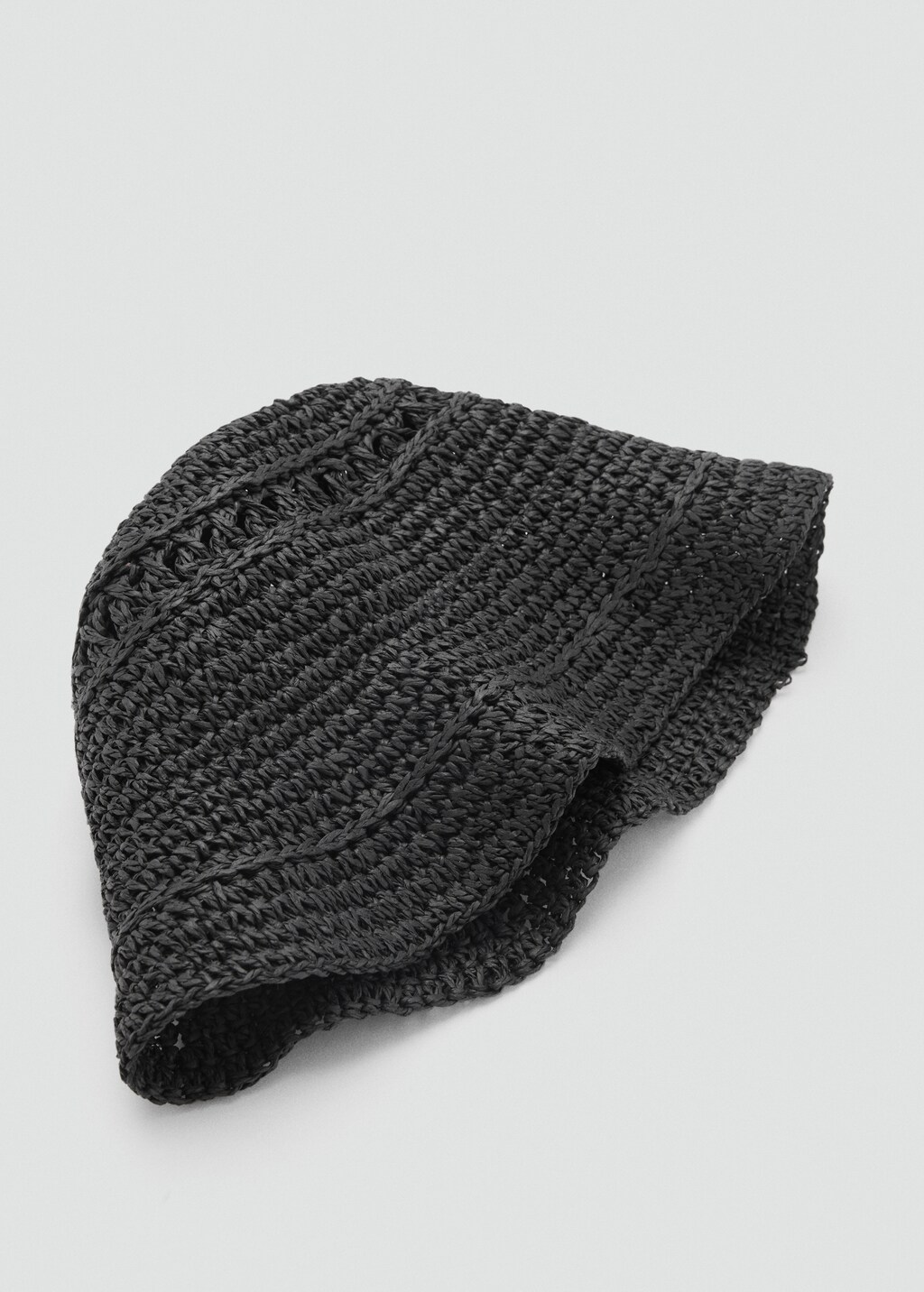 Straw bucket hat - Black