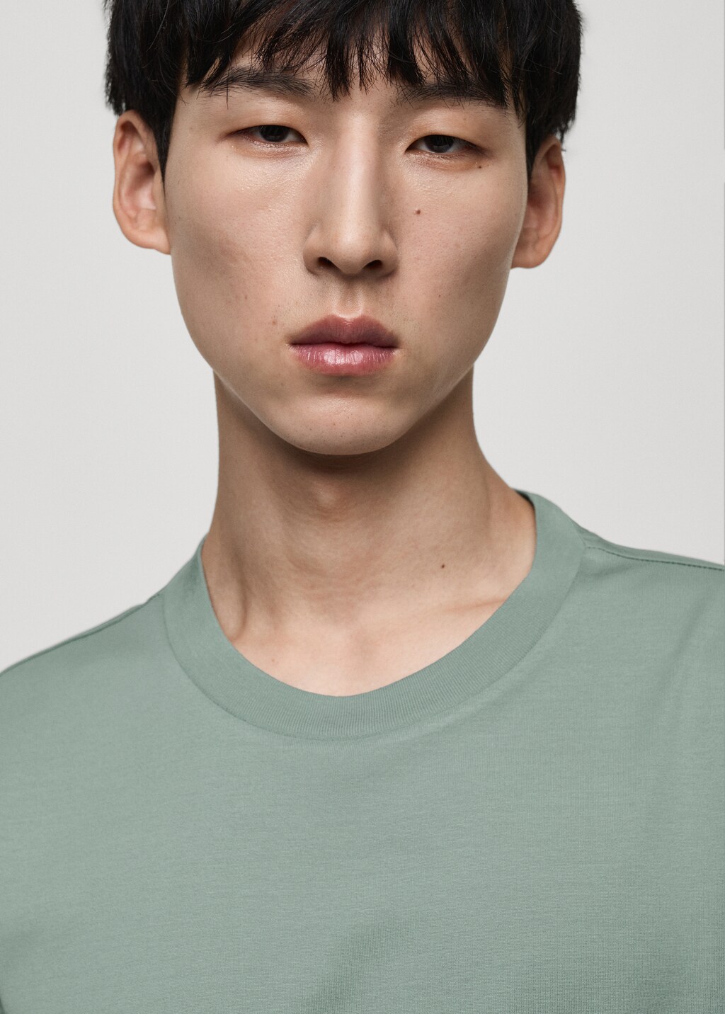 Slim fit mercerized cotton T-shirt - Dark Grey