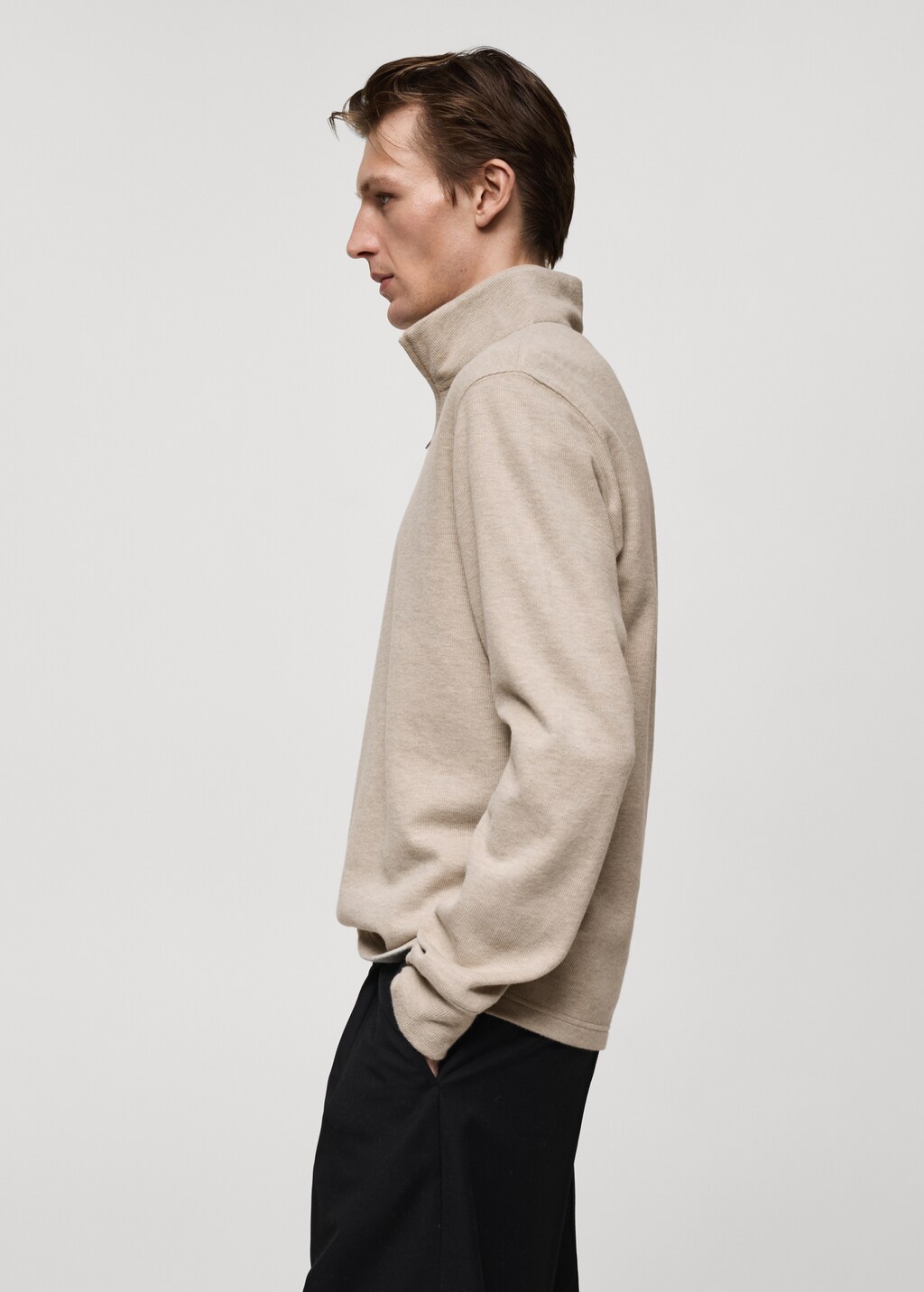 Ribbed sweatshirt collar - Charcoal