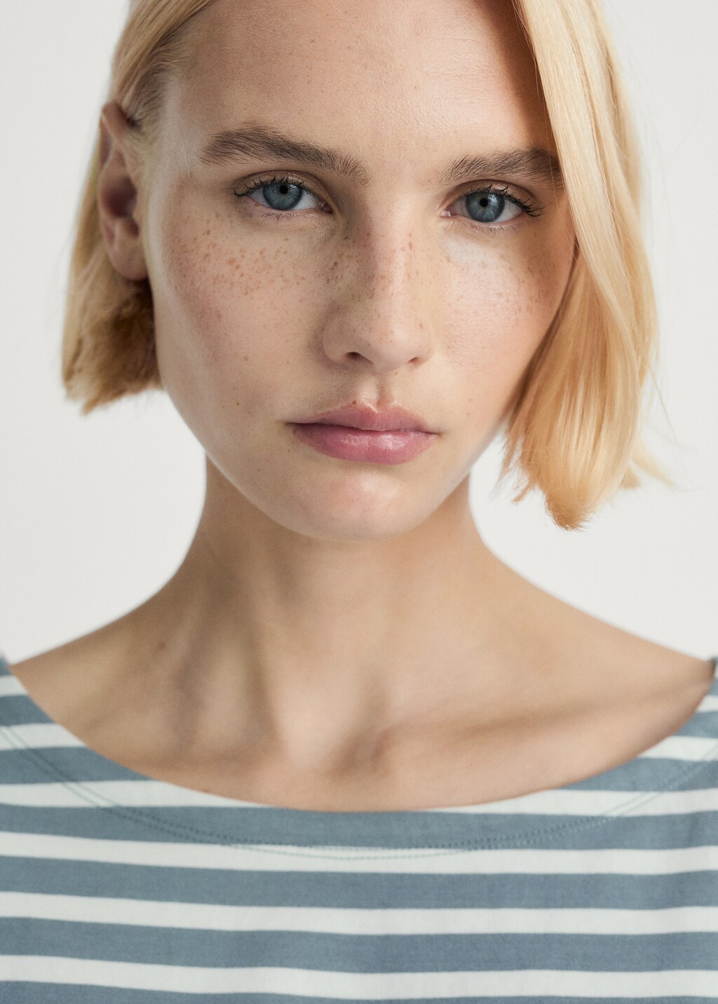 Woven cotton striped t-shirt - Lilac