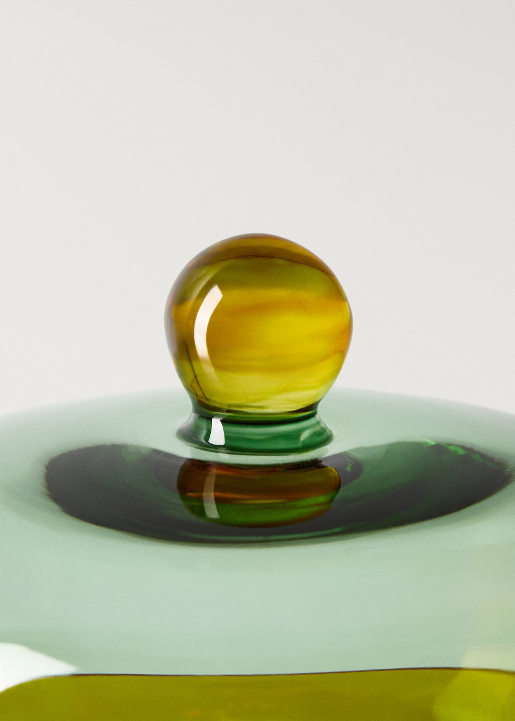 Bicolor borosilicate fountain with large lid - Green