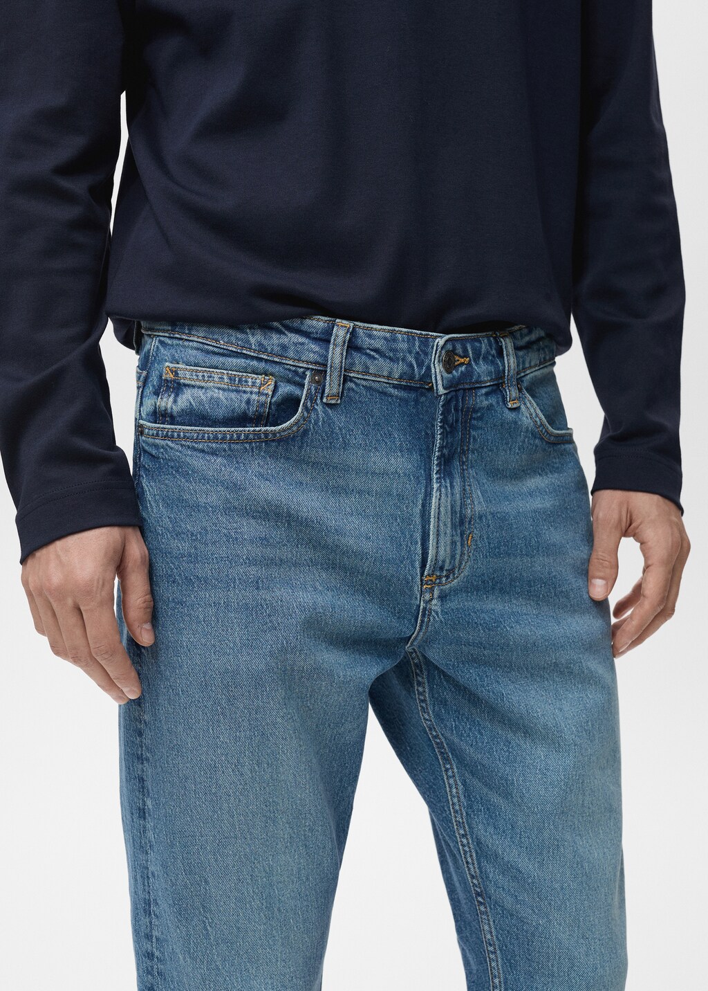 Ben tapered cropped jeans - Medium Brown