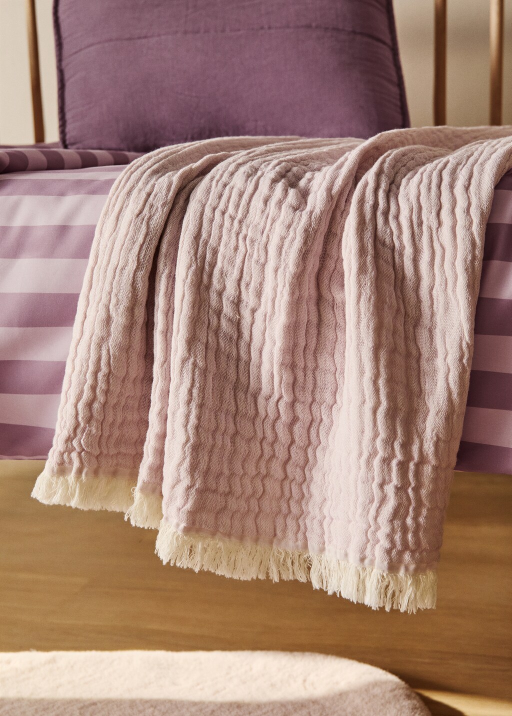 Cotton muslin baby blanket - Sand