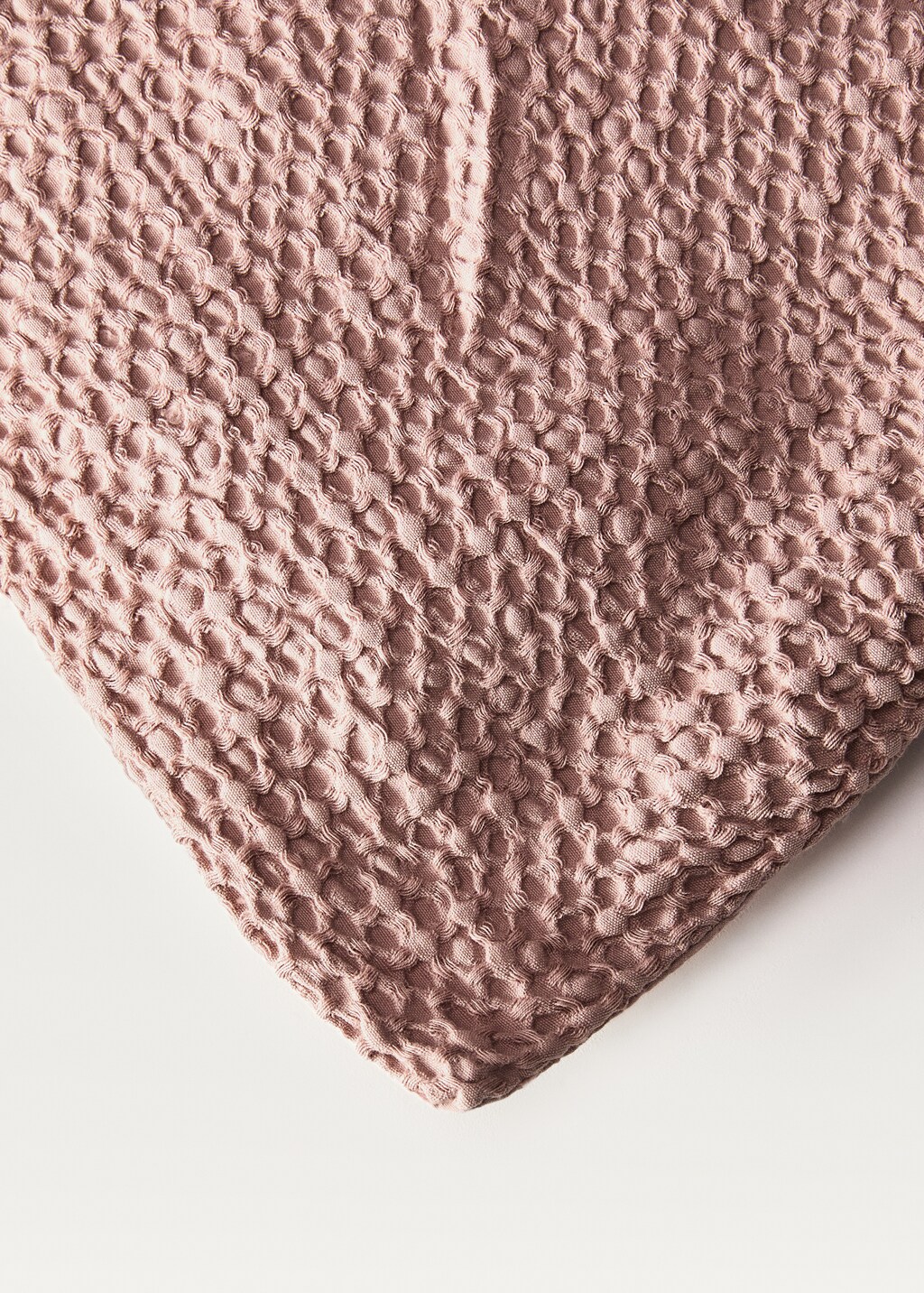 Cotton percale waffle duvet cover for 180 cm bed - Sand