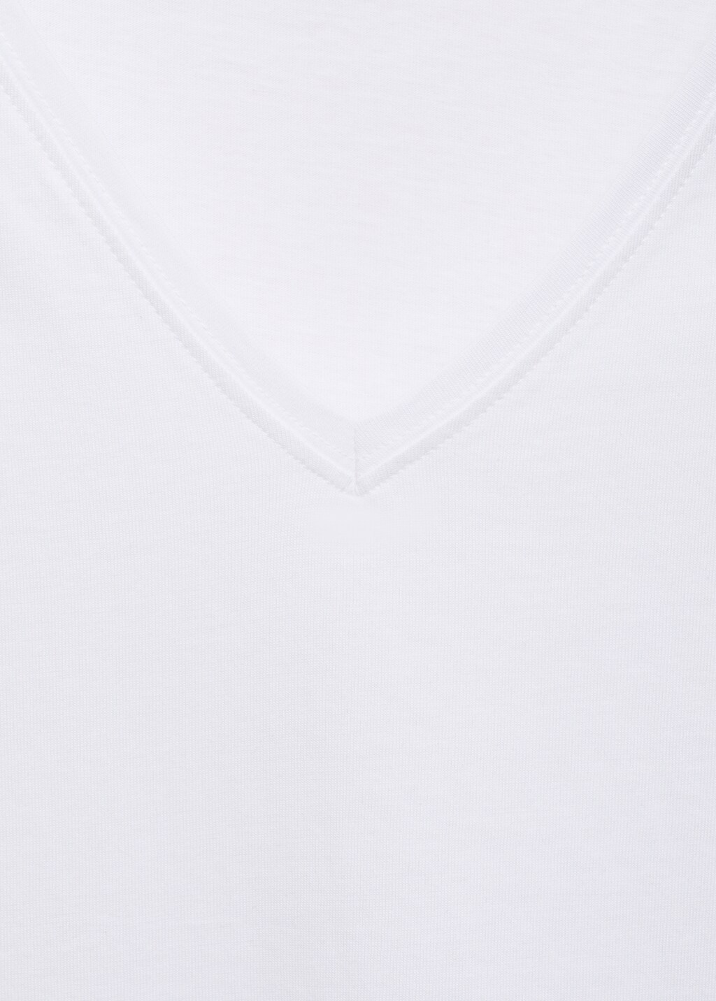 V-neck cotton T-shirt - Beige