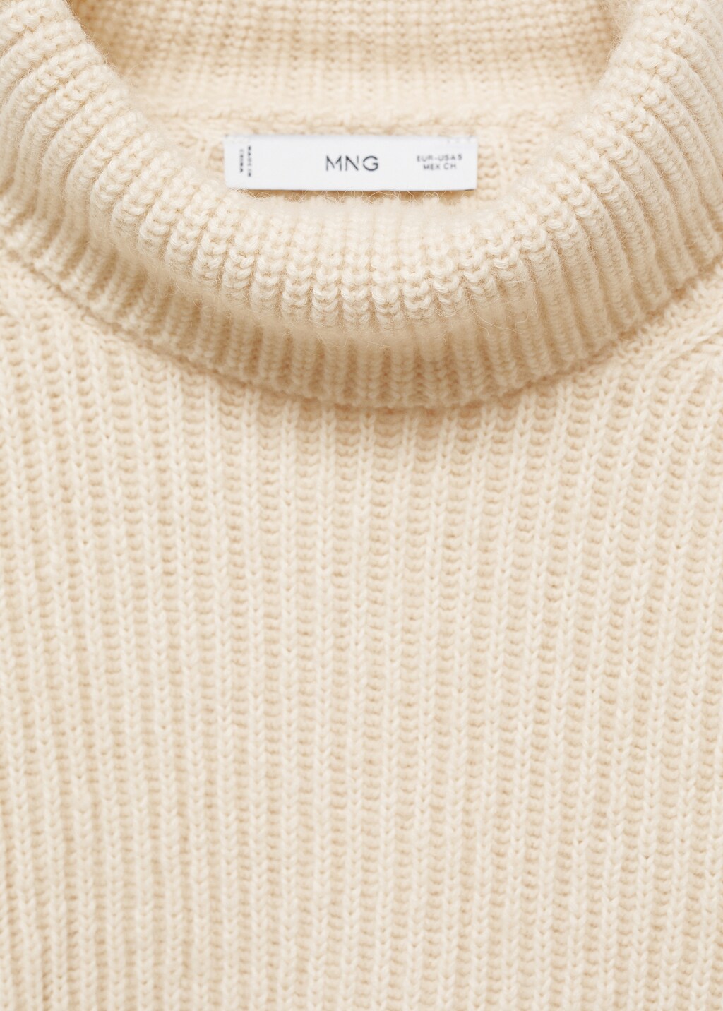 Wool blend turtleneck sweater - Ecru