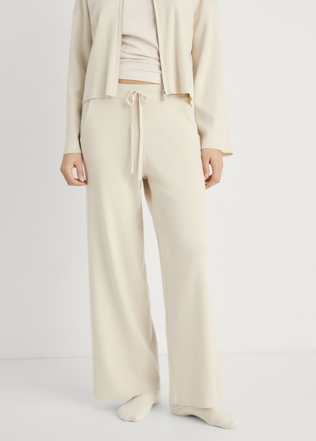 Ribbed knit trousers - Light/Pastel Grey