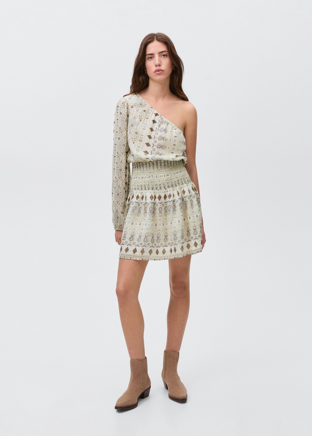 Short asymmetrical dress - Mint Green