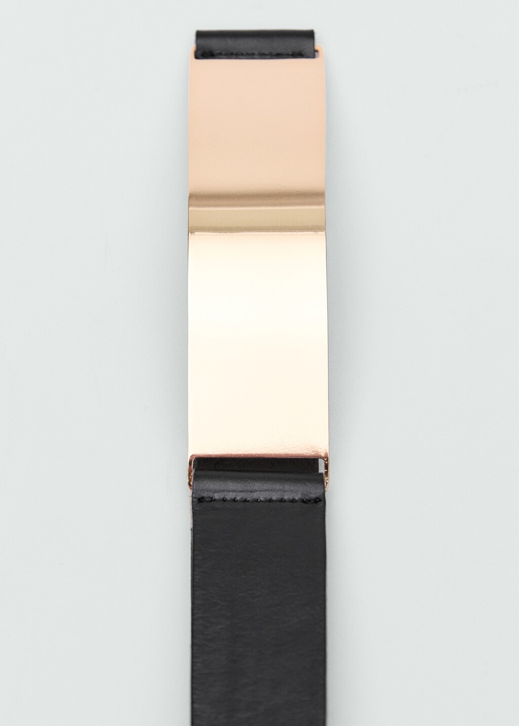 Maxi leather belt with metallic detail - Black