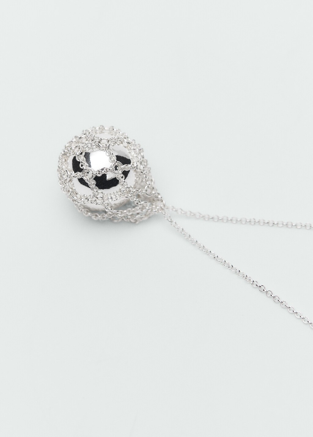 Drop necklace with sphere - Silver