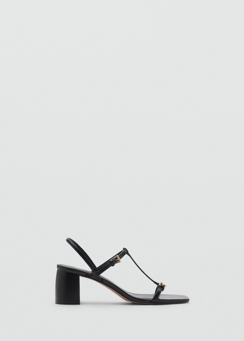 High-heeled sandals with buckle straps - Leather