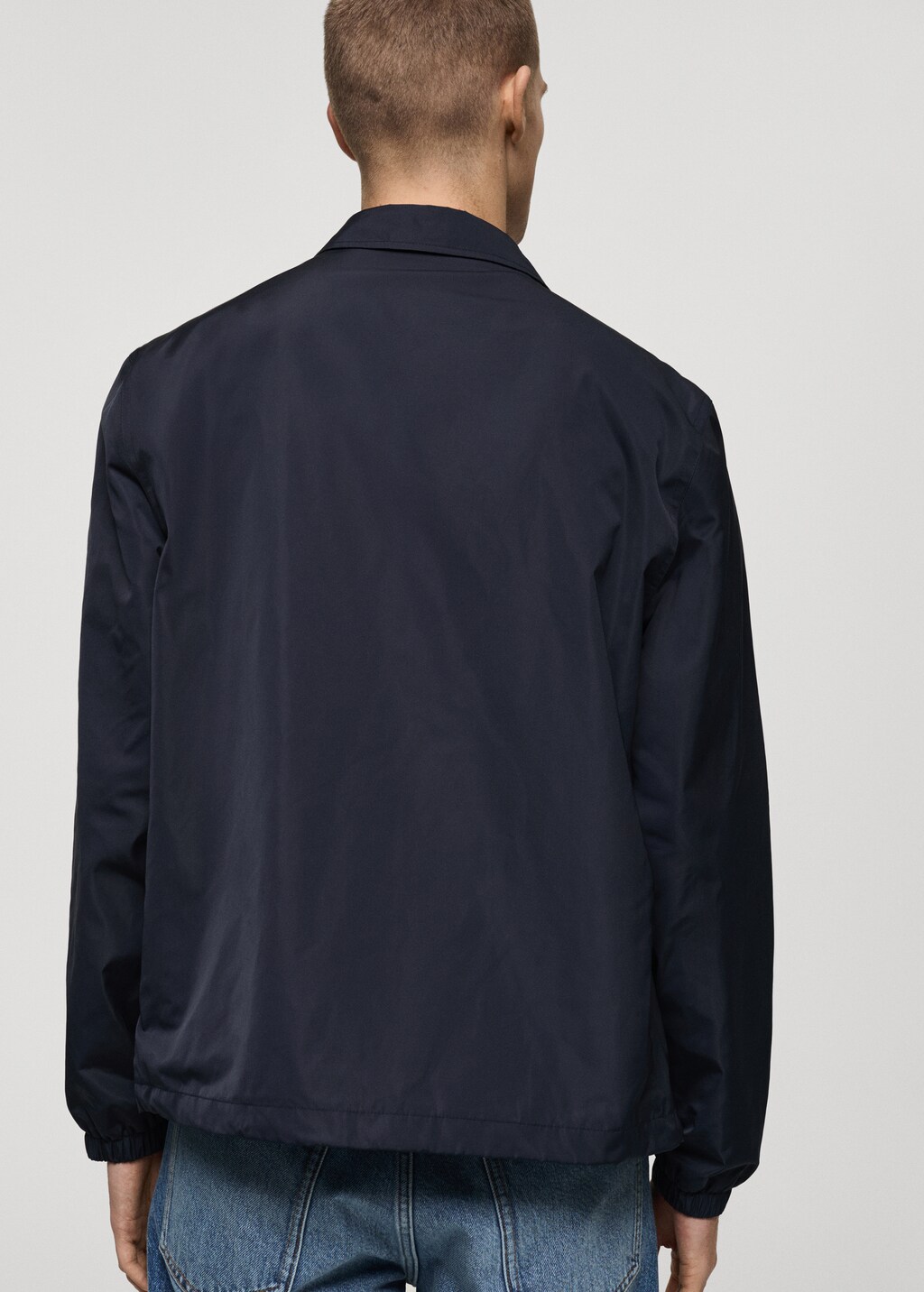Regular-fit technical fabric jacket - Dark Navy