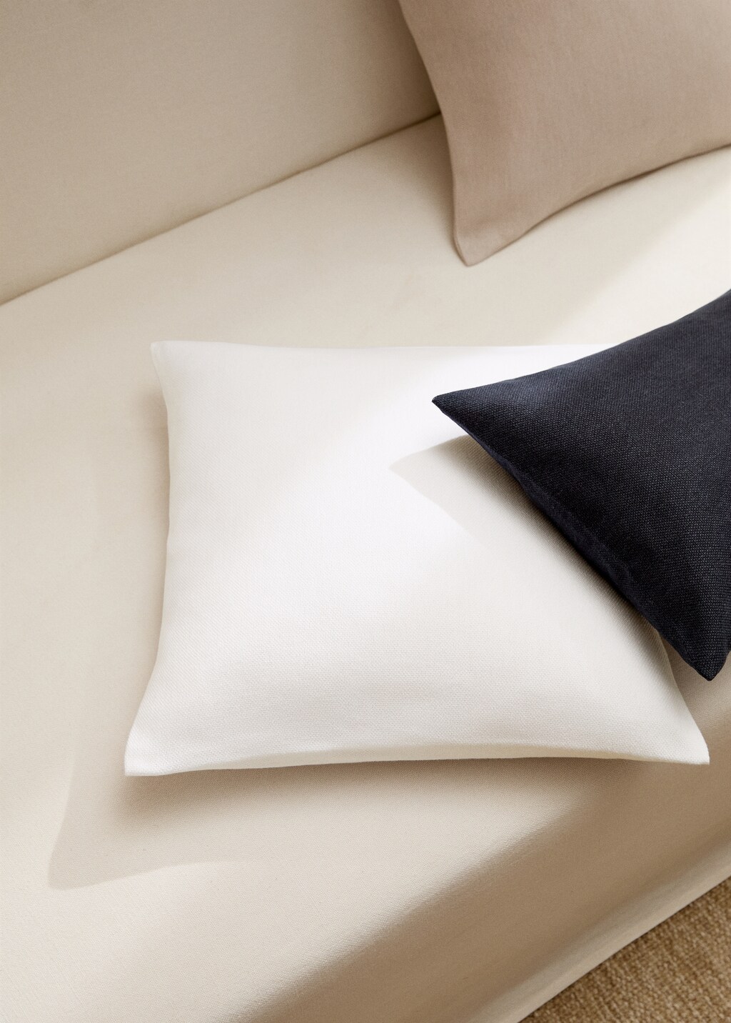 100% plain cotton cushion cover 45x45cm - Sand