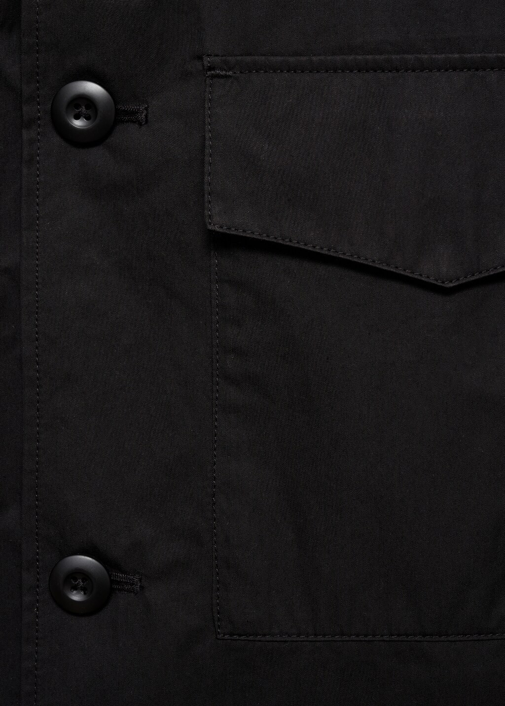 Relaxed-fit cotton overshirt - Black