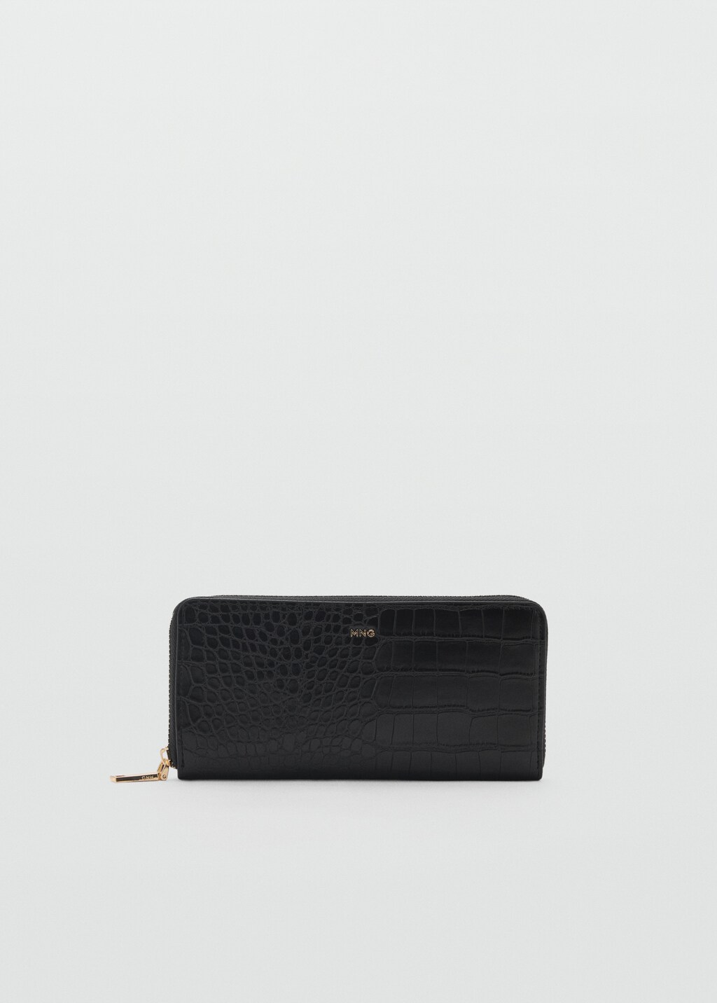 Croc-effect wallet - Black