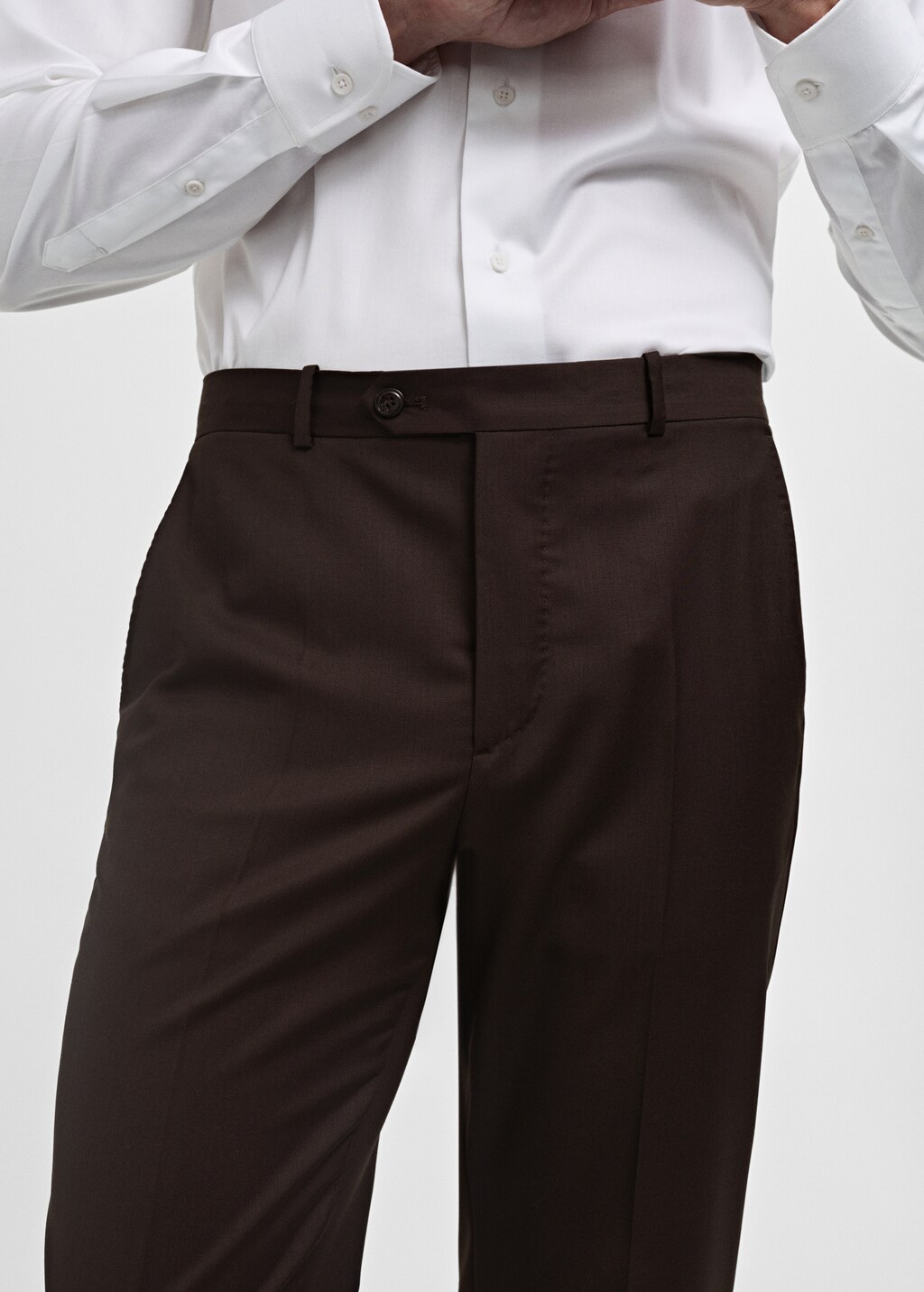 Venice 100% virgin wool suit trousers - Brown