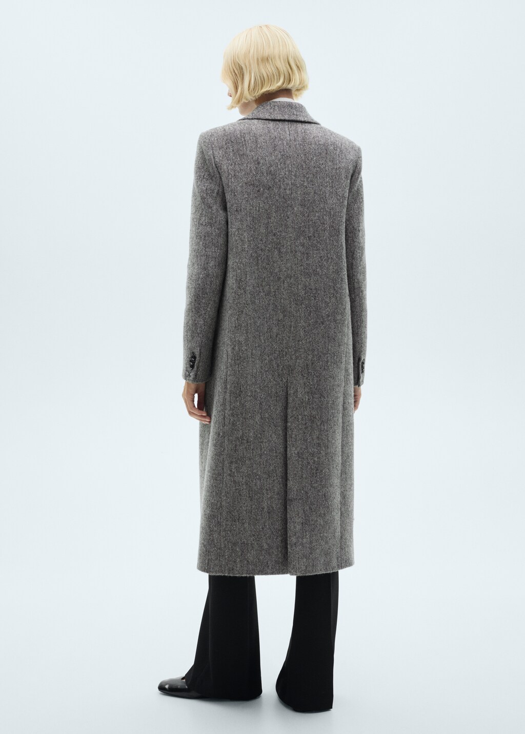 Flecked wool-blend coat - Grey