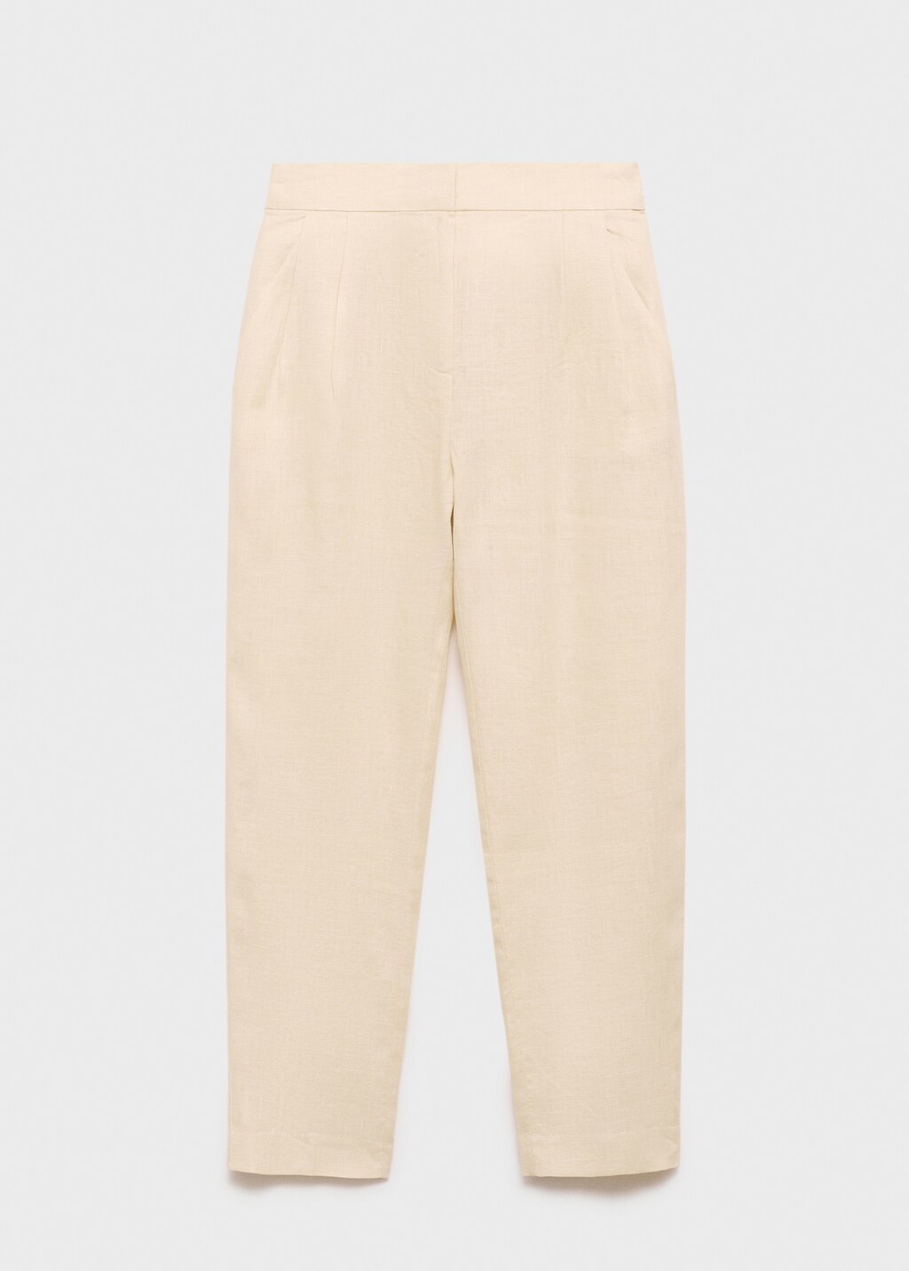 100% linen straight trousers - Black