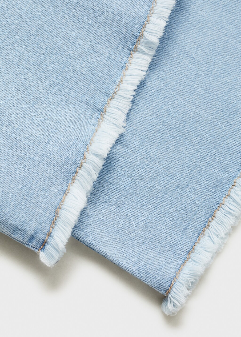 Wideleg low frayed hem jeans - White