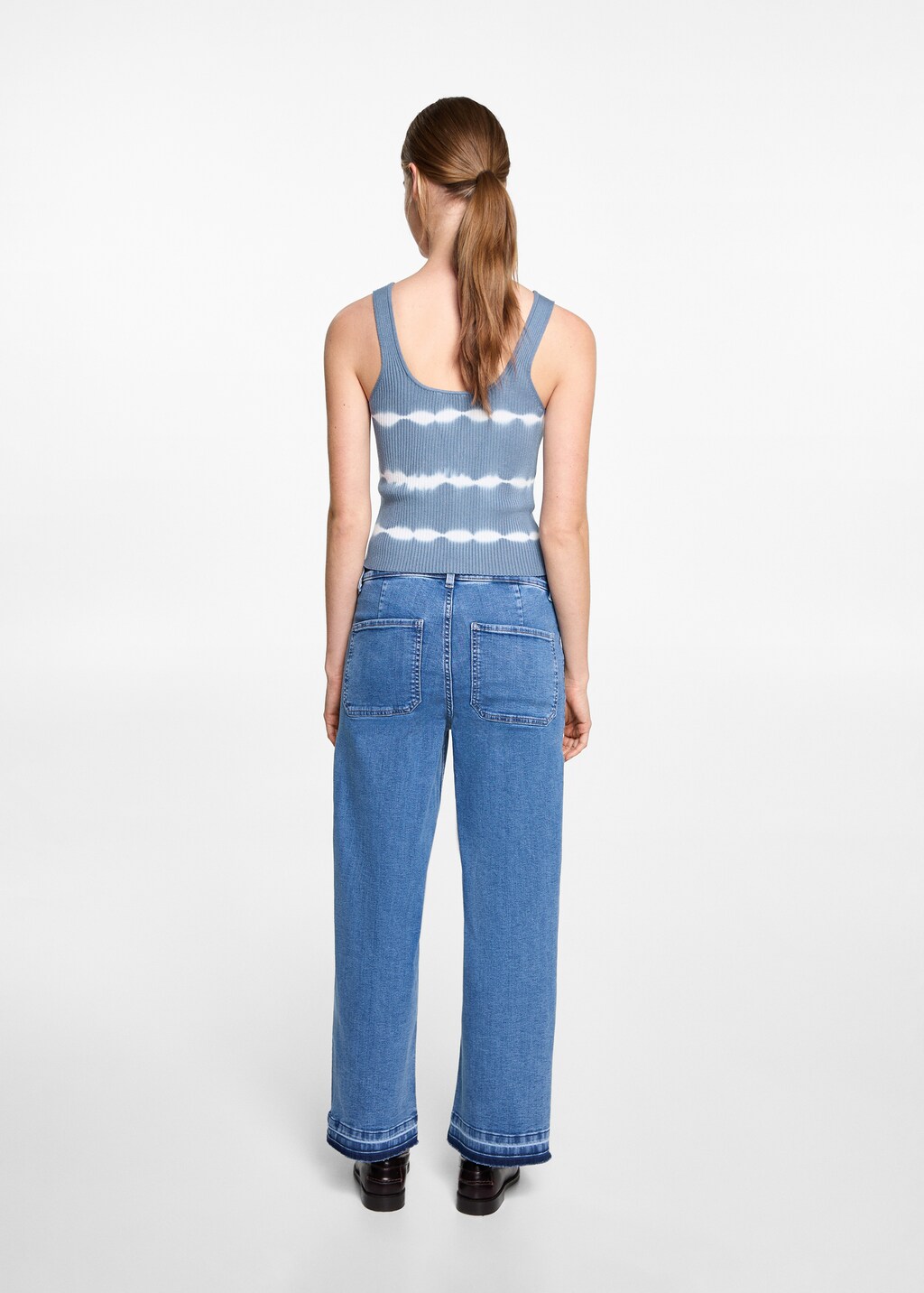 Tie-dye effect top - Charcoal