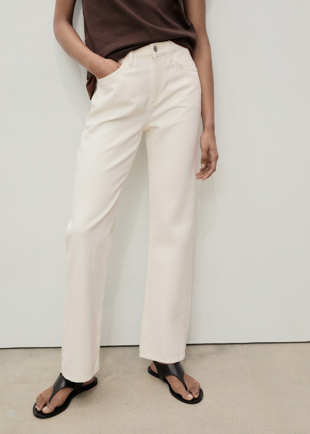 Matilda medium-rise straight-fit jeans - Black denim