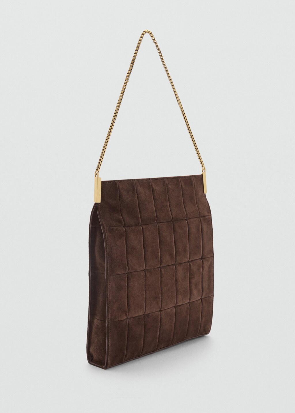 Chain suede bag - Chocolate