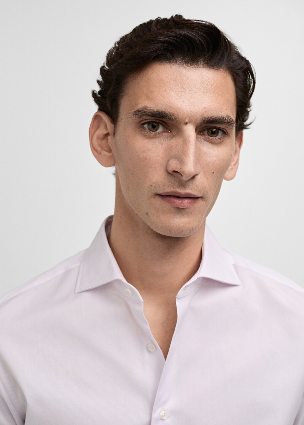 100% cotton slim-fit suit shirt - Pink