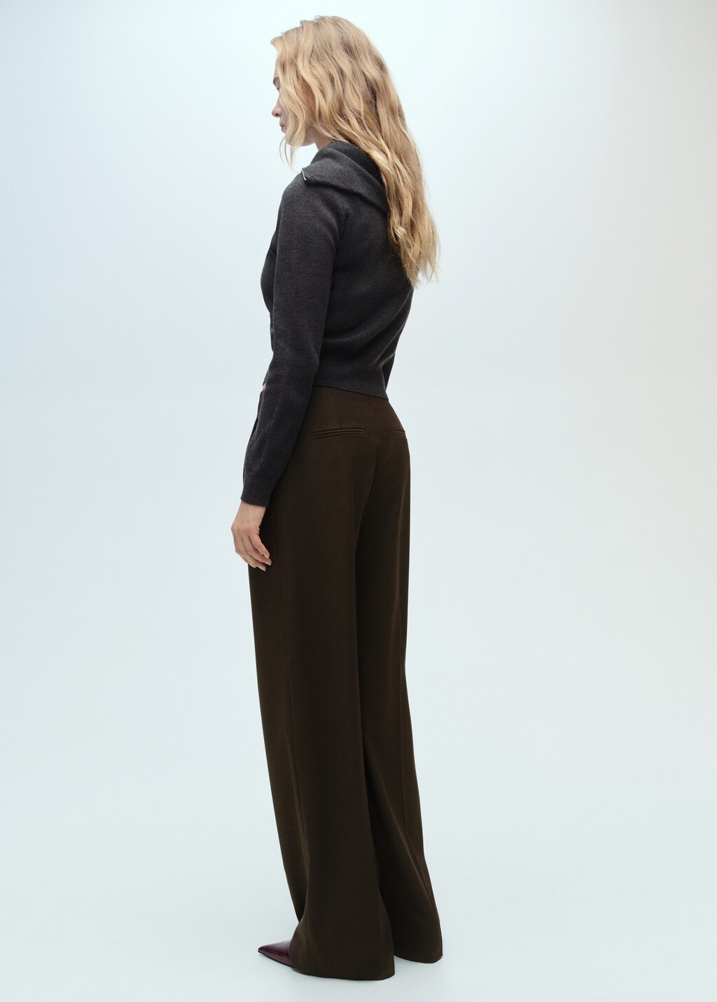 Wideleg suit trousers - Khaki