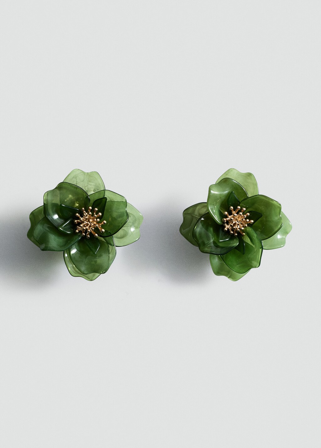 Floral earrings - Pastel Green