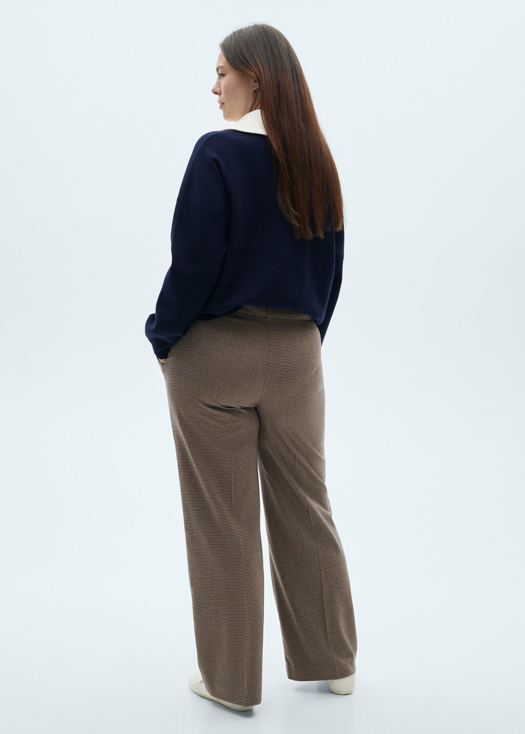 Mid-rise wideleg trousers - Brown