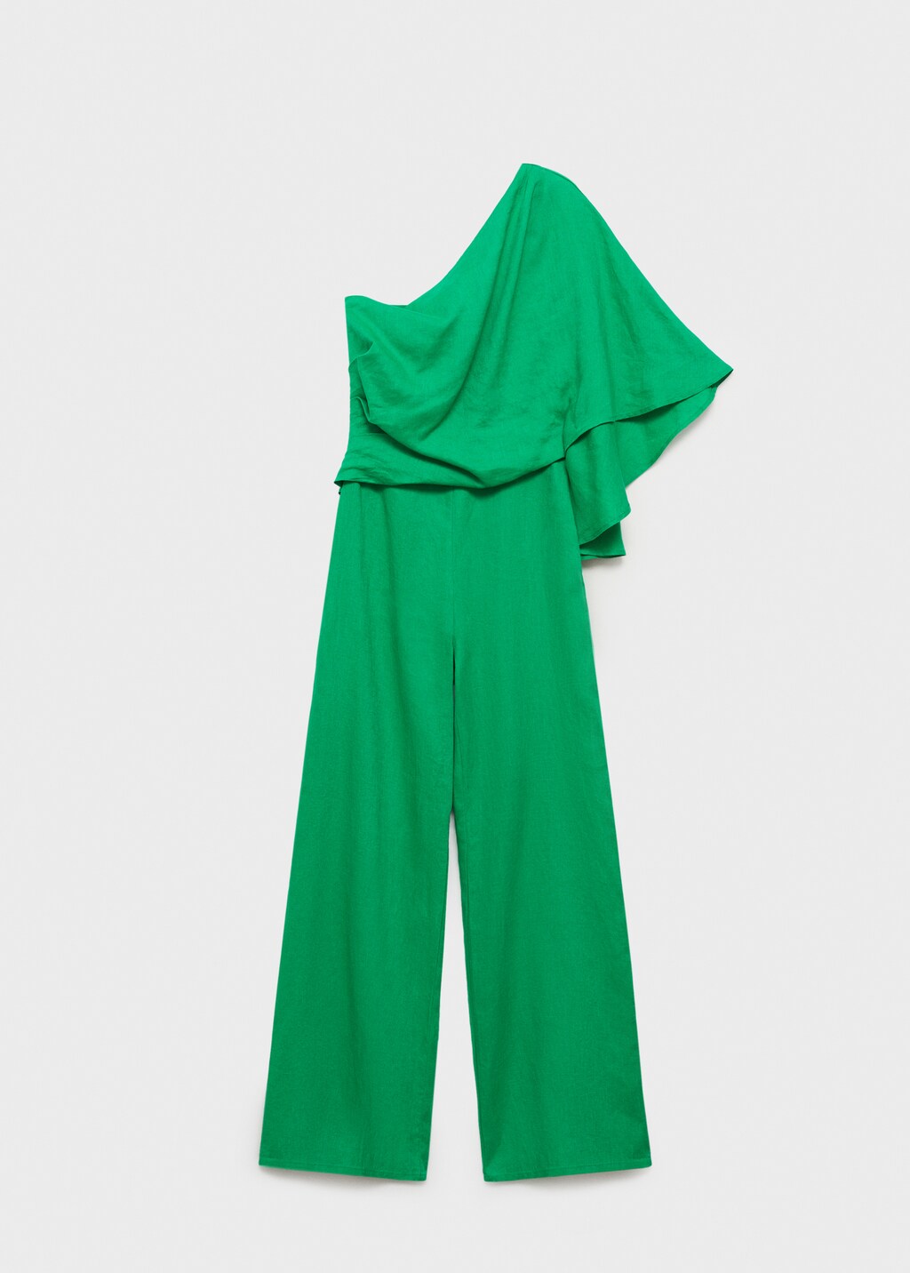 Asymmetrical linen jumpsuit - Green