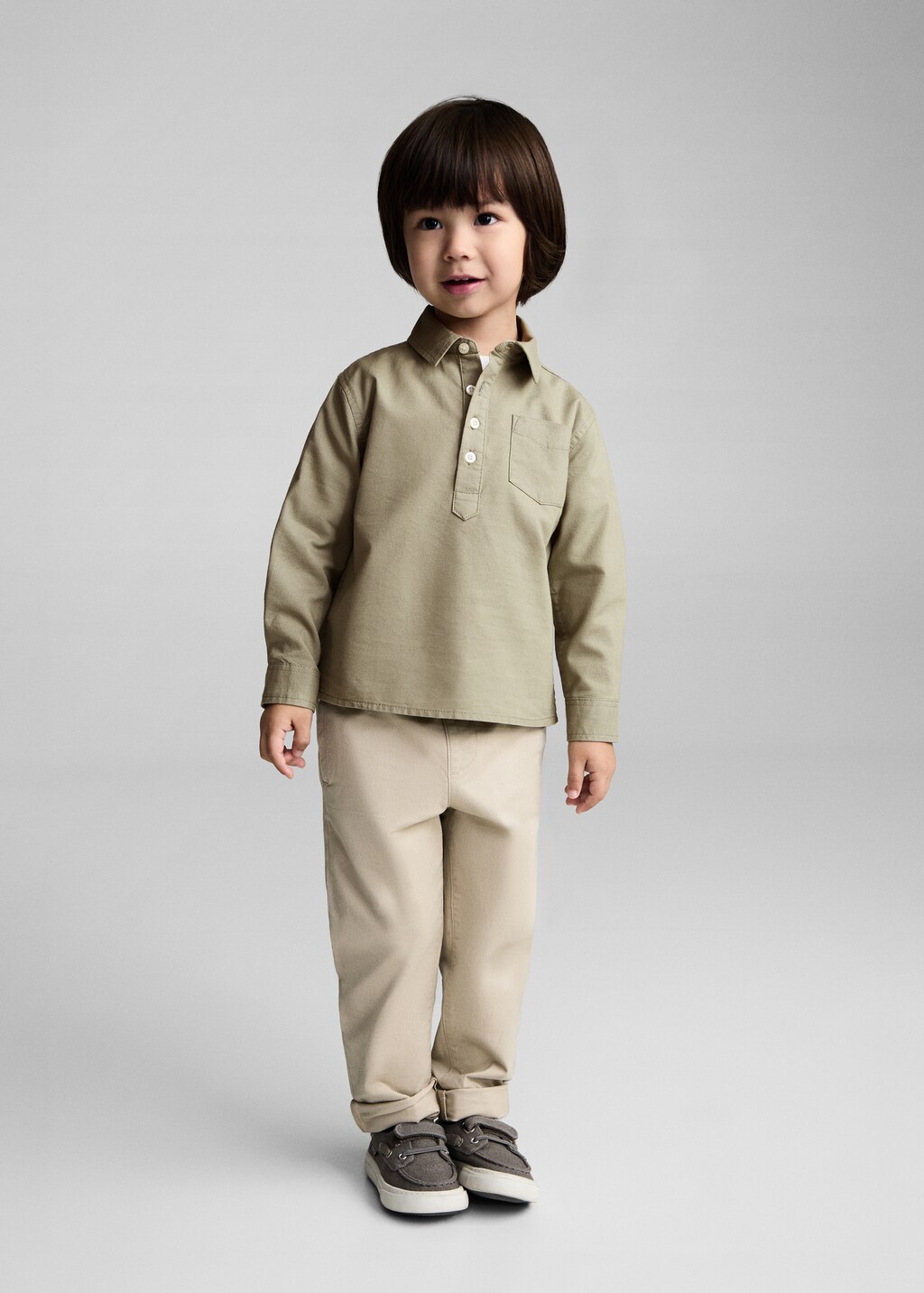 Polo style cotton shirt - Blue