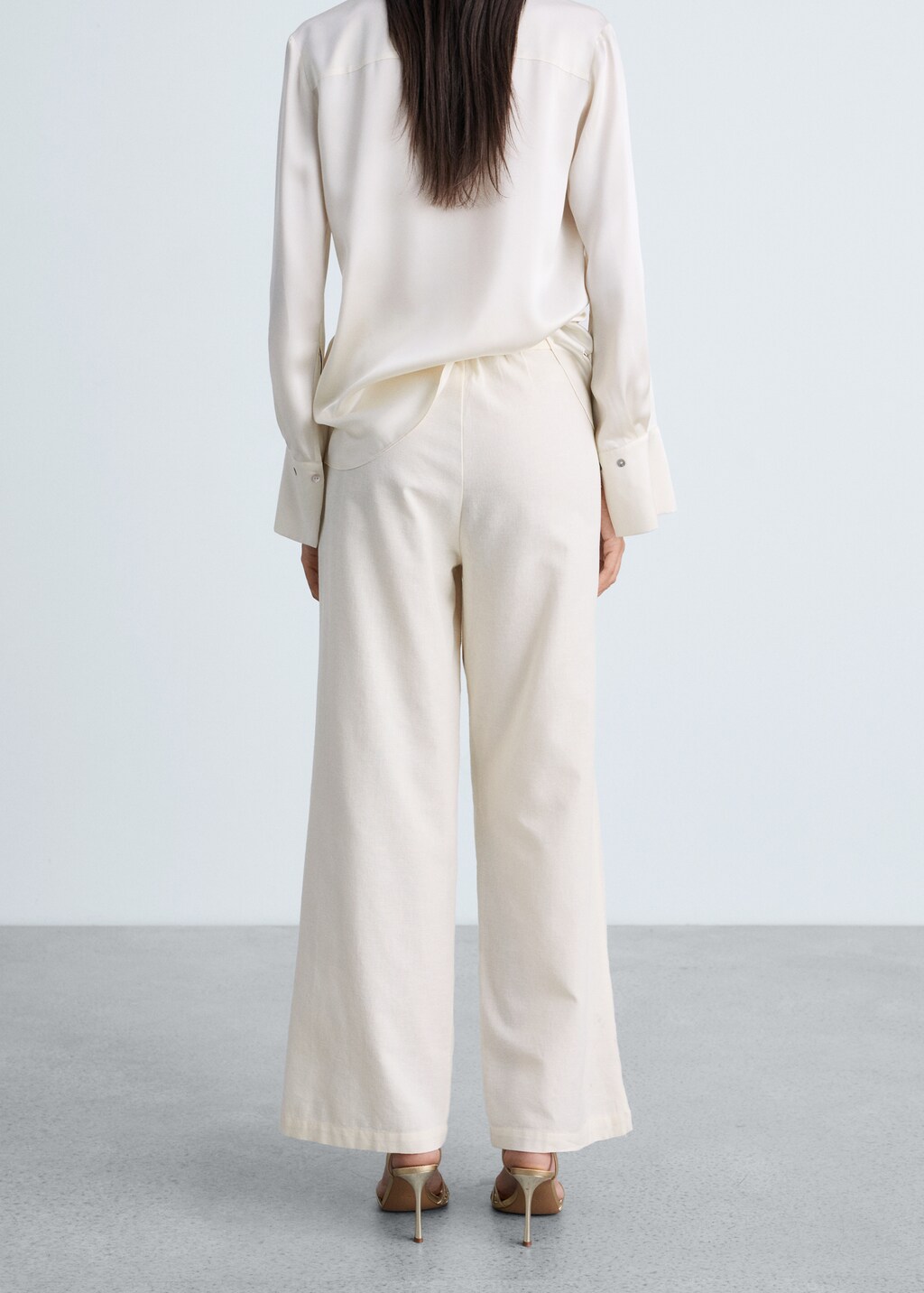 Embroidered straight-fit trousers - Off White