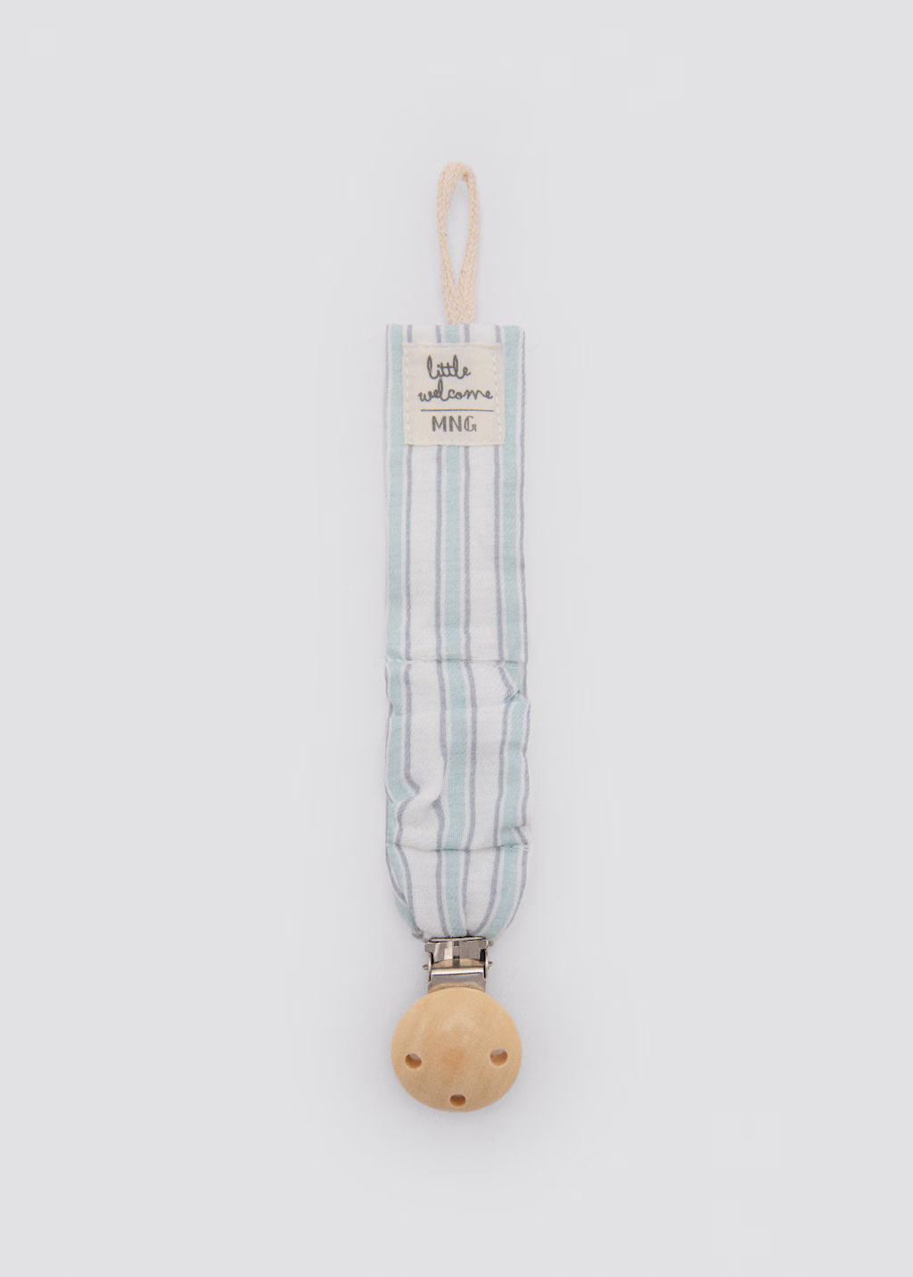 Striped brooch pacifier holder - Off White