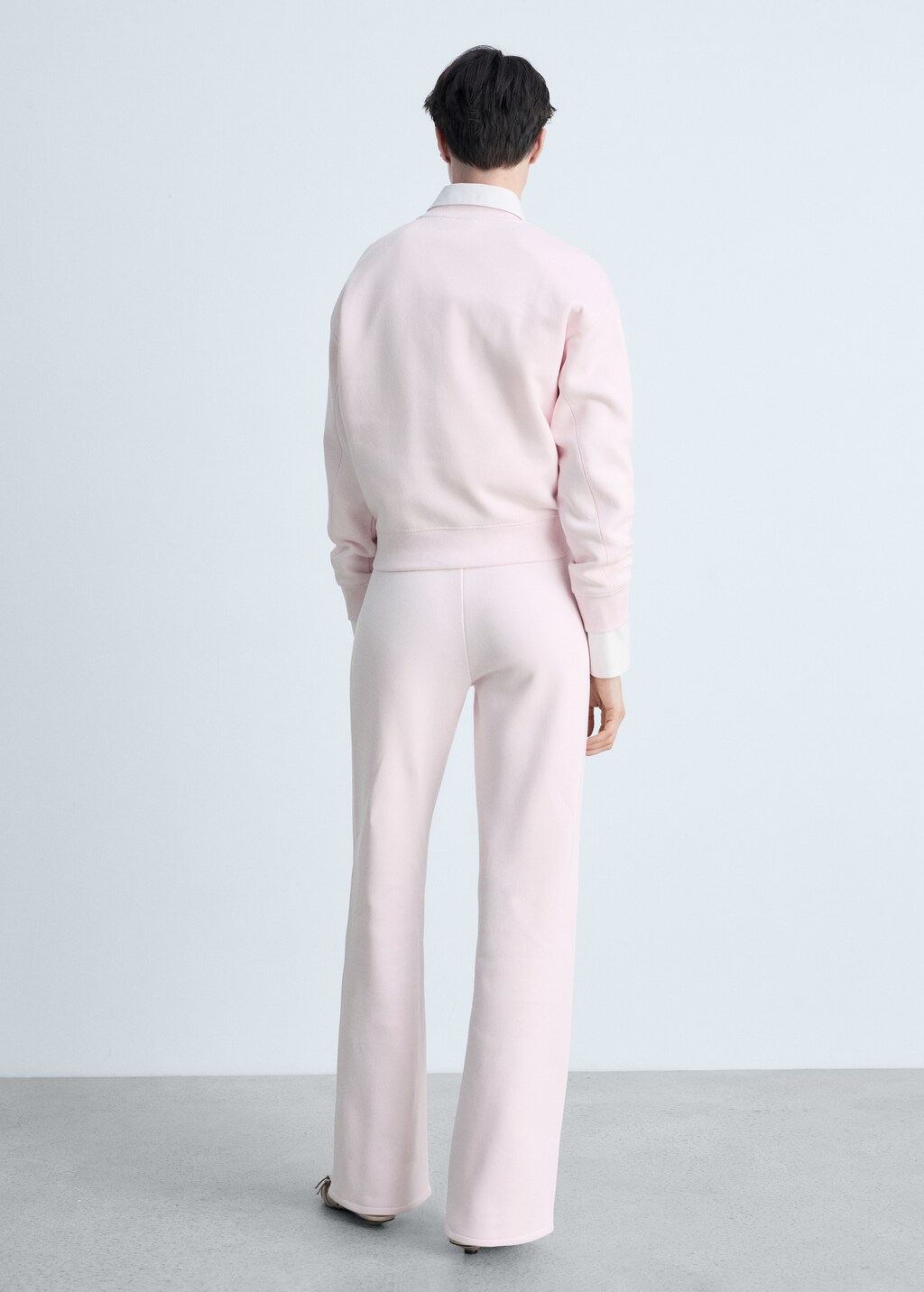 Wideleg cotton joggers - Pastel Pink
