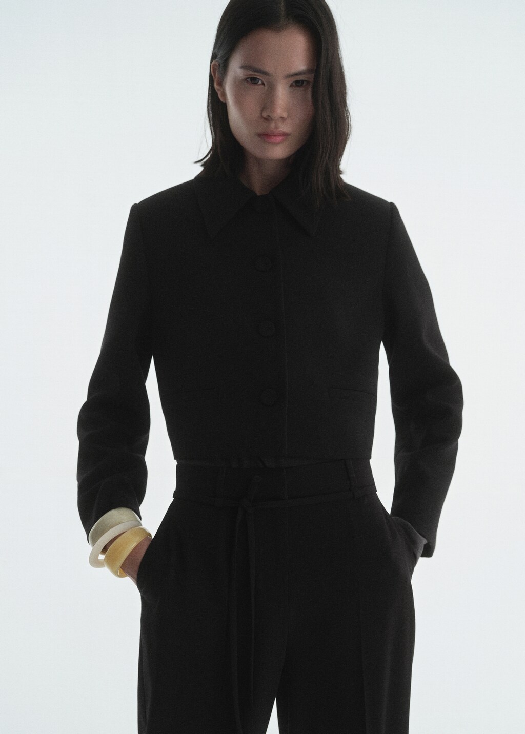 Lapel suit jacket - Black