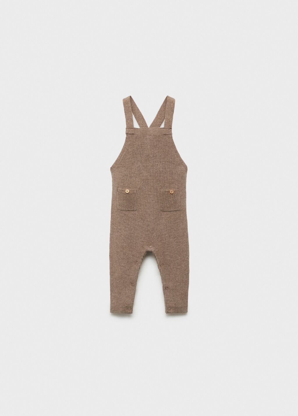 Cotton knit dungarees - Medium Brown