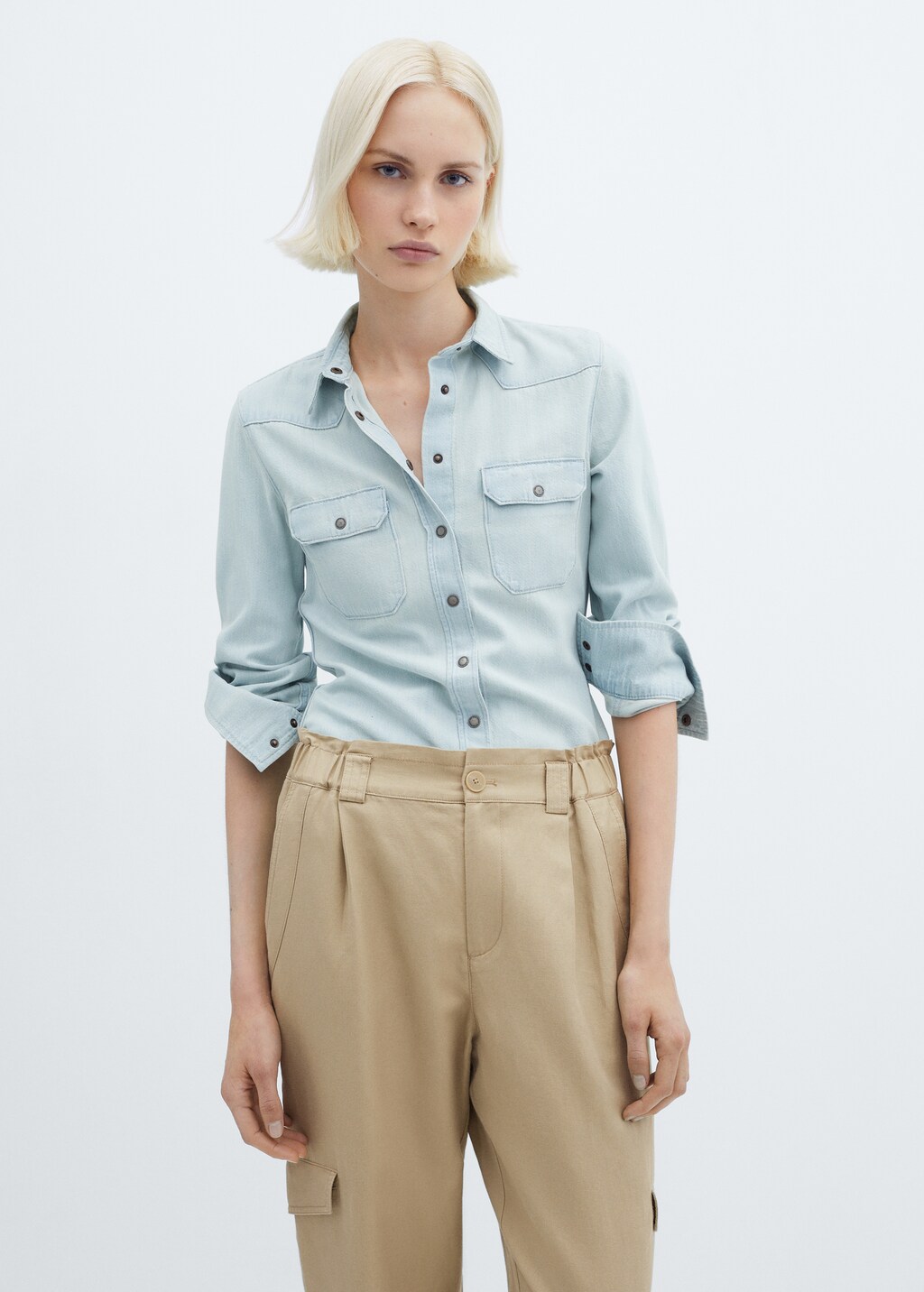 Linen cargo trousers - Beige