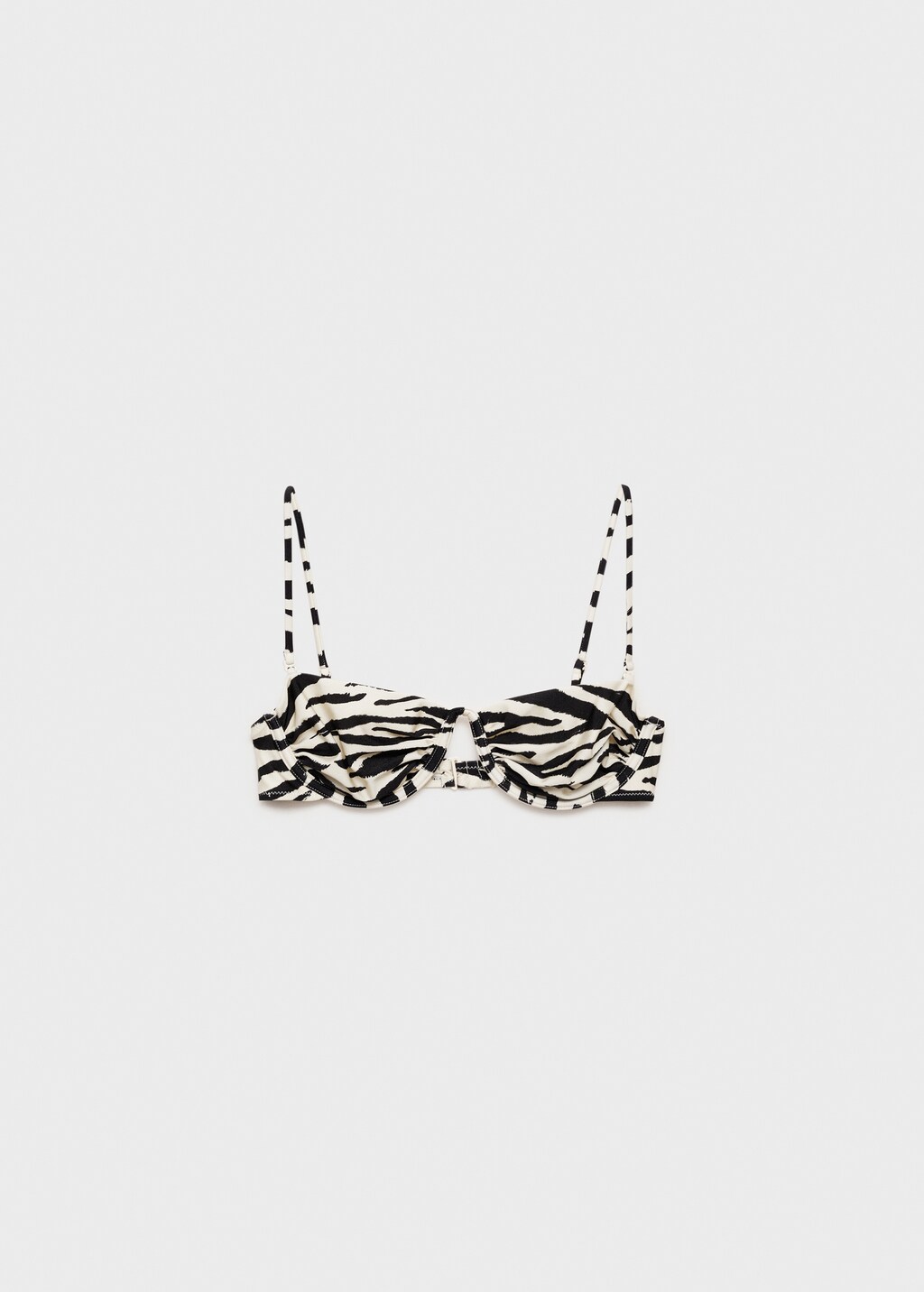 Zebra-print underwired bikini top - Black