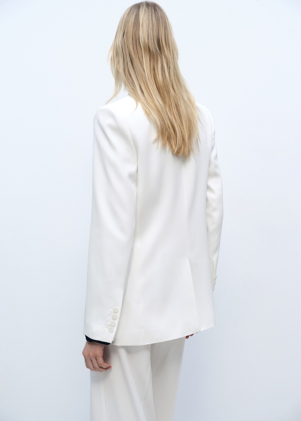 Straight button suit blazer - White