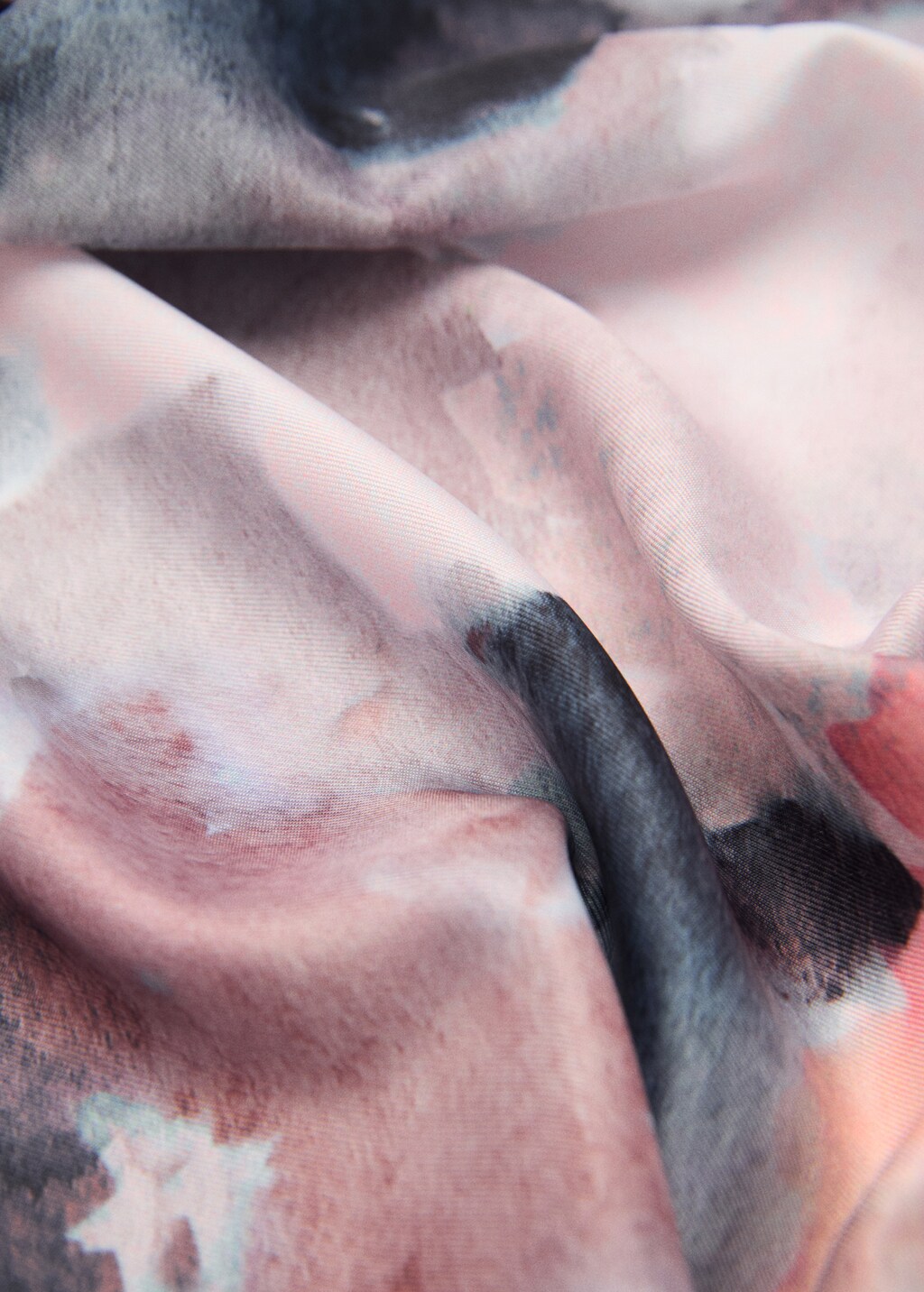 Printed satin scarf - Light Pink