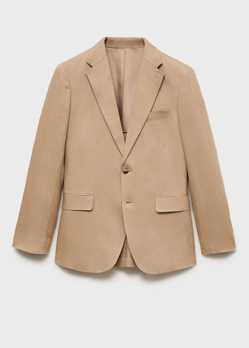 Slim fit 100% linen suit blazer - Khaki