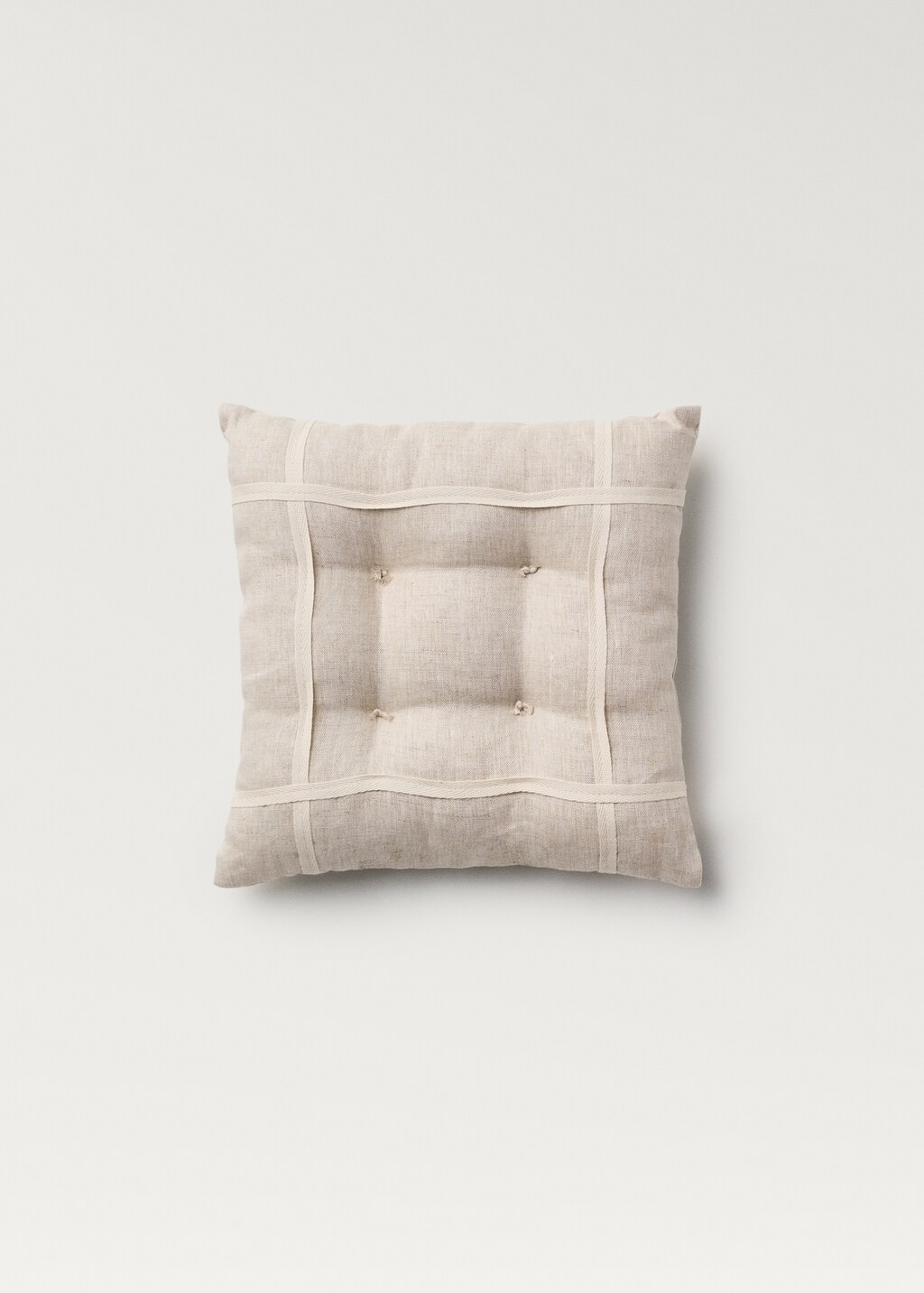 Children's linen cotton cushion, 30x30 cm - Sand