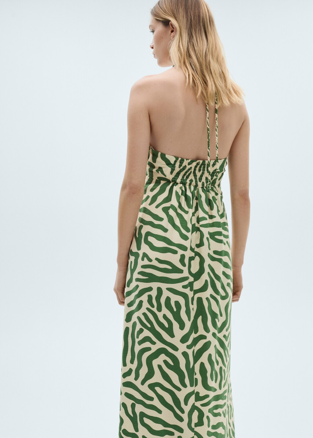 Frill cotton dress - Green