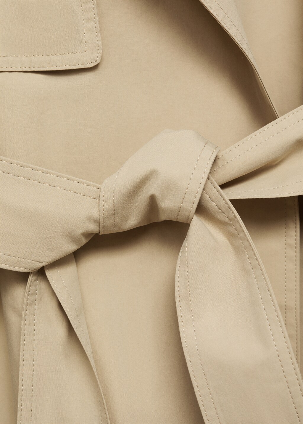 Cotton trench coat with belt - Beige