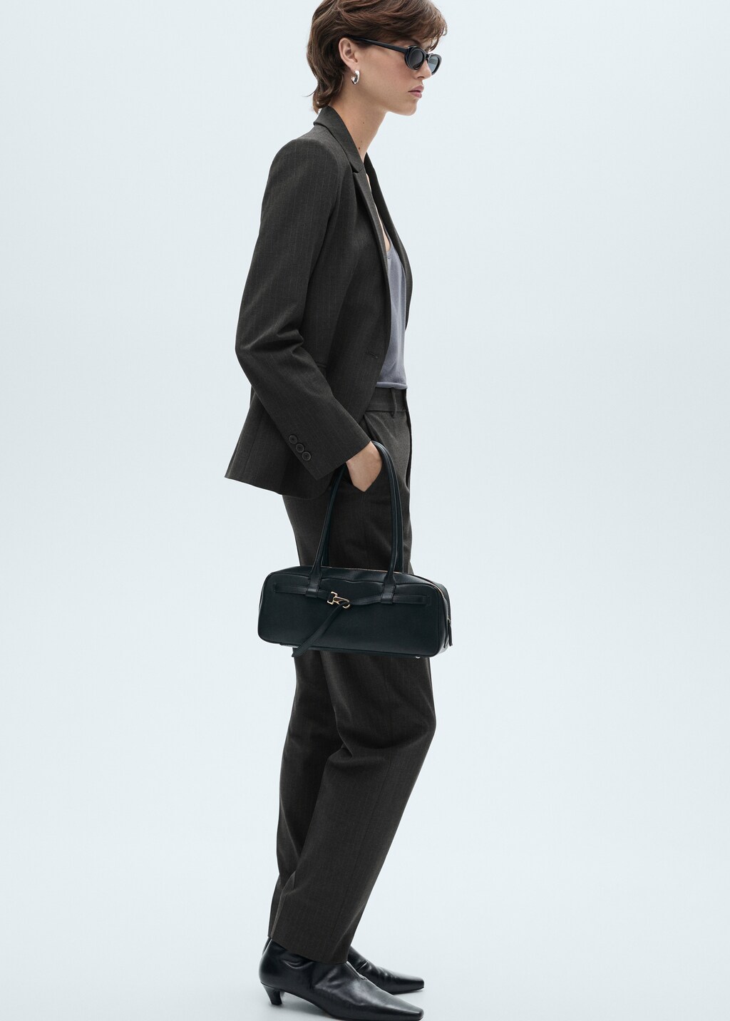 Pinstripe suit trousers - Dark Heather Grey