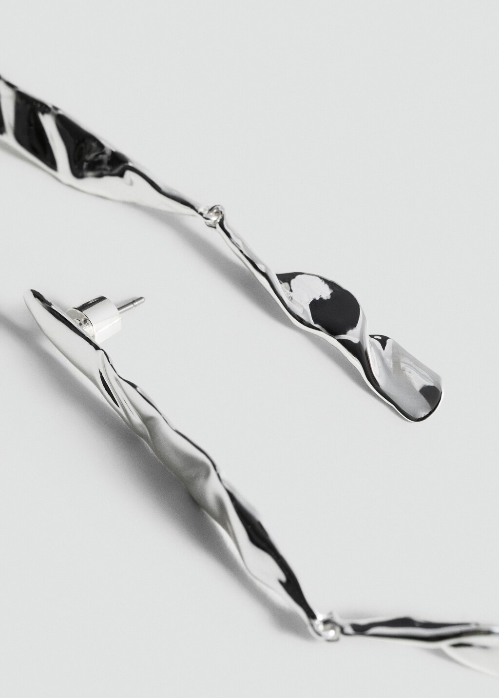 Rigid textured earrings - Silver